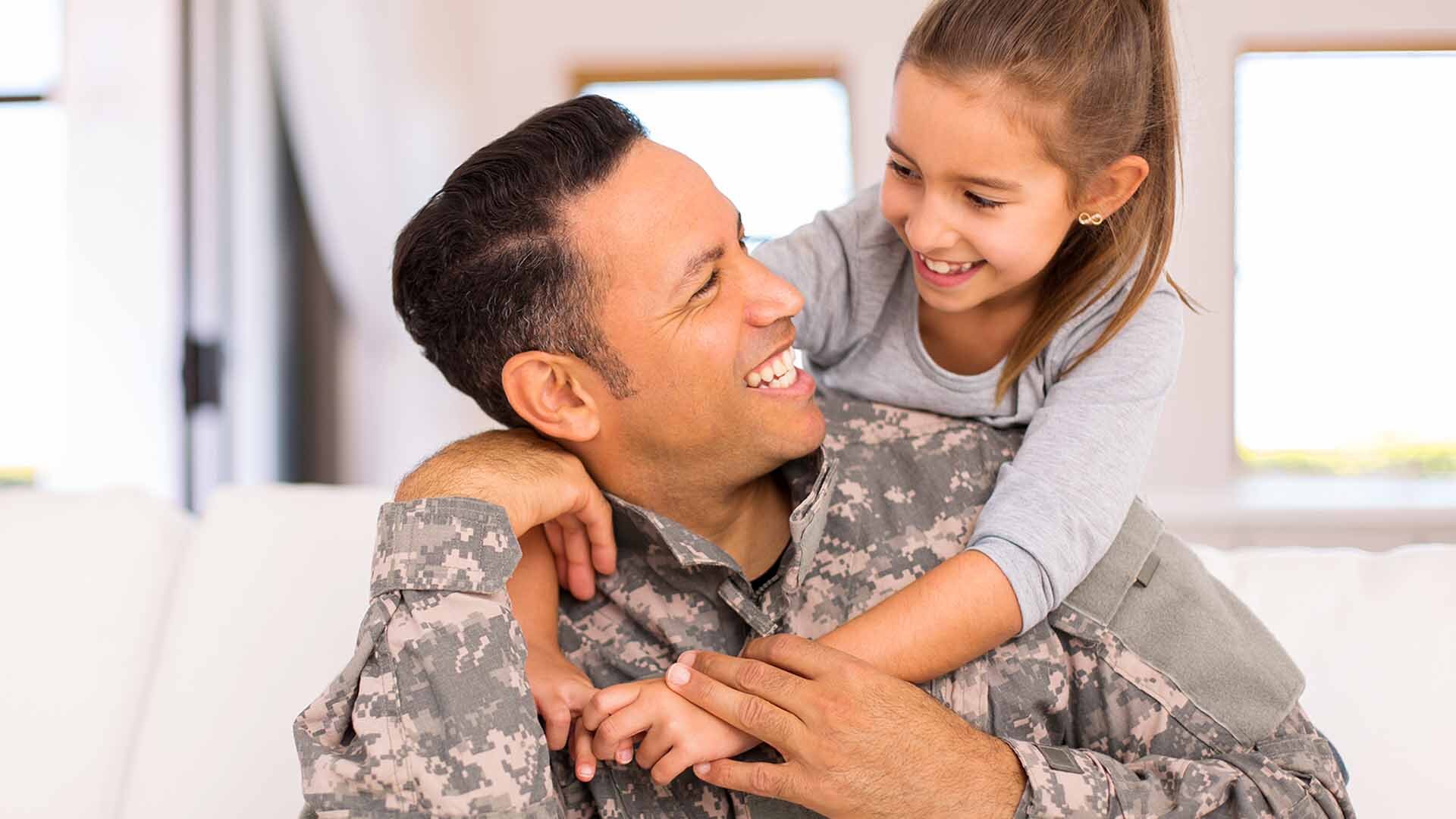 Military man and daughter